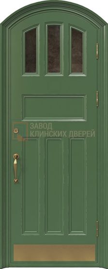 Арочная входная дверь с МДФ с двух сторон со стеклом АР-28 с МДФ с двух сторон со стеклом АР-28