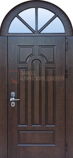 Арочная входная дверь с МДФ с двух сторон со стеклом АР-63 с МДФ с двух сторон со стеклом АР-63