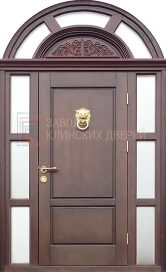 Арочная входная дверь с МДФ с двух сторон со стеклом АР-64 с МДФ с двух сторон со стеклом АР-64