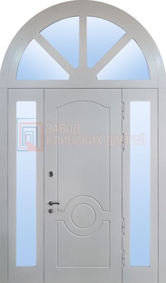 Арочная входная дверь с МДФ с двух сторон со стеклом АР-68 с МДФ с двух сторон со стеклом АР-68