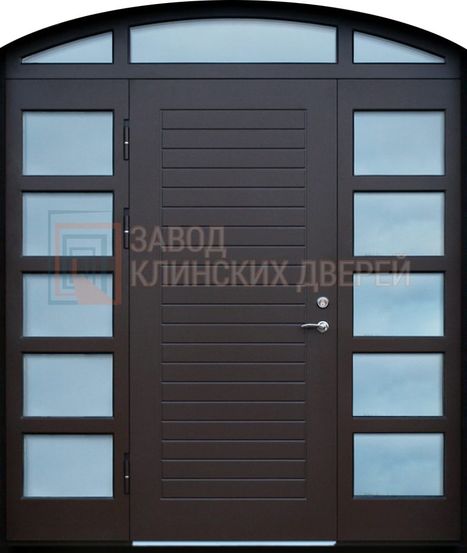 Арочная входная дверь с МДФ с двух сторон со стеклом АР-69 с МДФ с двух сторон со стеклом АР-69
