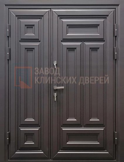 Парадная входная дверь с порошковым напылением с металлобагетами и МДФ ПР-55 с порошковым напылением с металлобагетами и МДФ ПР-55