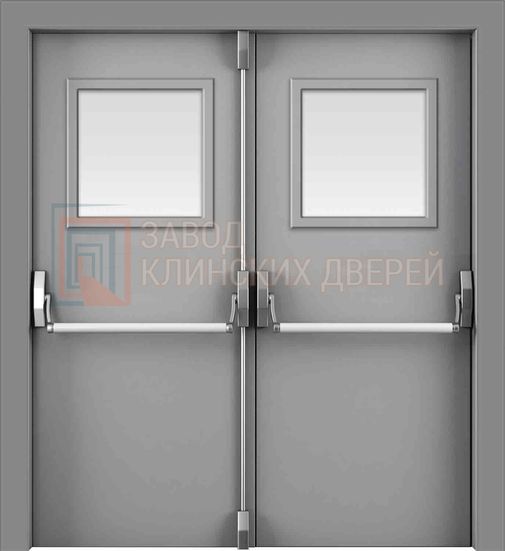 Противопожарная дверь с порошковым напылением со стеклопакетом с двух сторон ПРПЖ-5 с порошковым напылением со стеклопакетом с двух сторон ПРПЖ-5