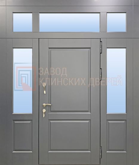 Входная металлическая дверь с МДФ с двух сторон со стеклом СТК-16 с МДФ с двух сторон со стеклом СТК-16