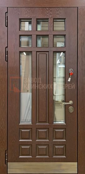 Входная металлическая дверь с МДФ с двух сторон со стеклом СТК-18 с МДФ с двух сторон со стеклом СТК-18