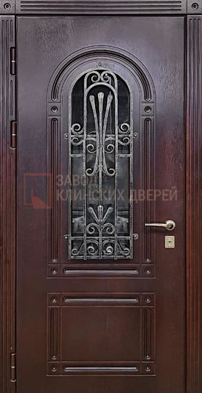 Входная металлическая дверь с МДФ с двух сторон со стеклом и ковкой СТК-23 с МДФ с двух сторон со стеклом и ковкой СТК-23