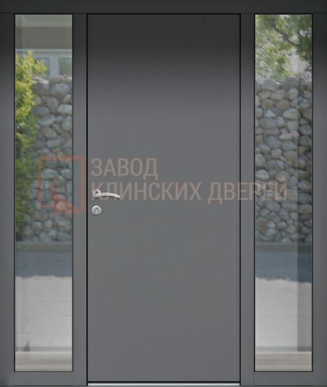 Входная дверь с порошковым напылением и двумя стеклопакетами СТК-63 с порошковым напылением и двумя стеклопакетами СТК-63