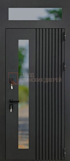 Входная дверь c порошковым напылением с тиснением на металле и стеклом ТМ-11 c порошковым напылением с тиснением на металле и стеклом ТМ-11